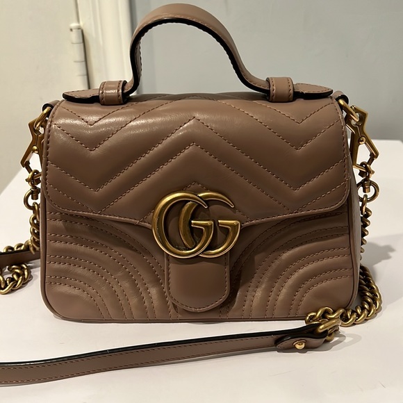GG MARMONT MINI TOP HANDLE BAG in DUSTY PINK. - Picture 2 of 9